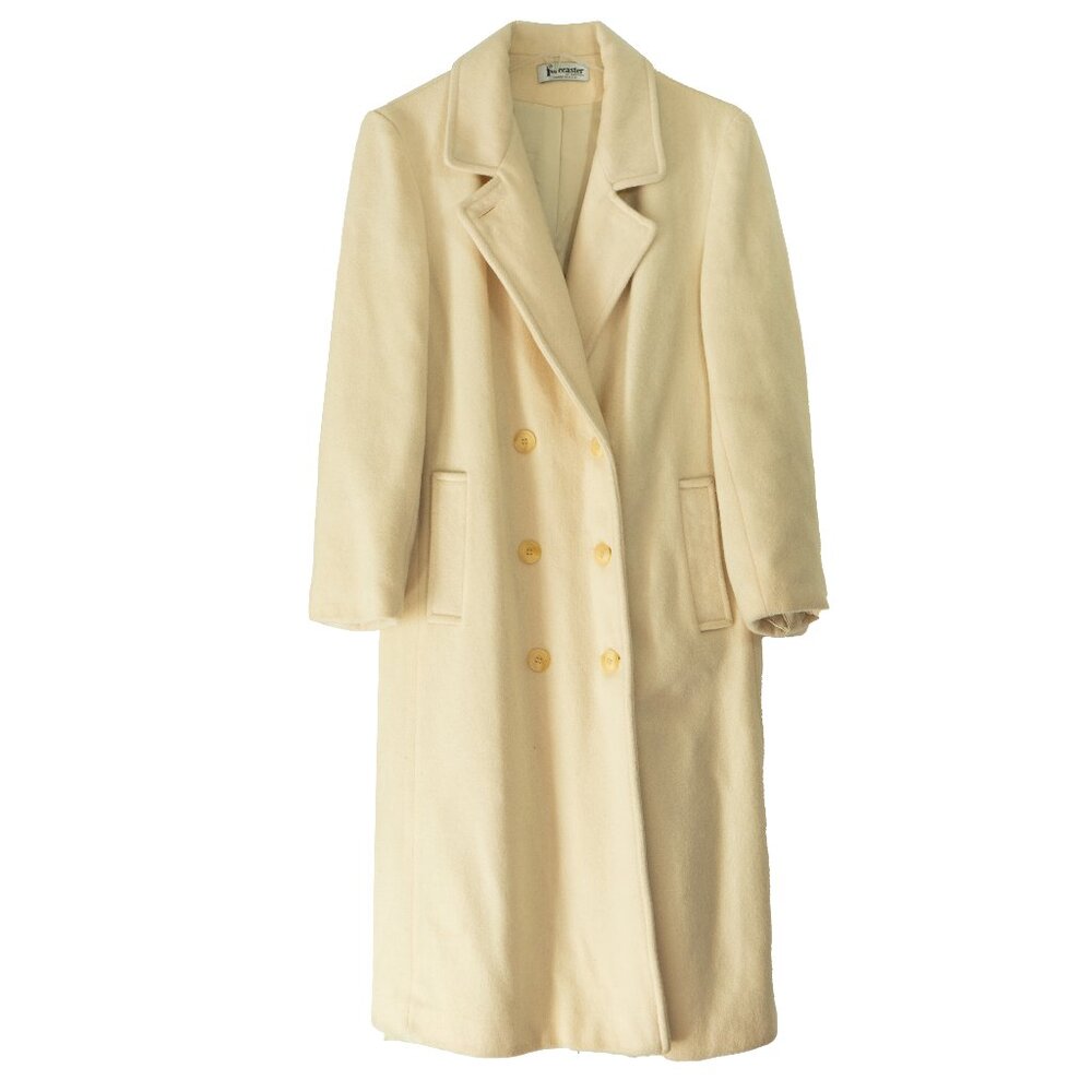 Forcaster Ivory Wool Over Coat Mod Cream White Vintage 70s Union Winter Jacket